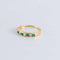 Bague 54 Demi-alliance or jaune Diamants Emeraudes 58 Facettes FM125