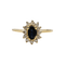 Bague 52 Bague marguerite vintage en or jaune 18 carats, saphir et diamants 58 Facettes 704