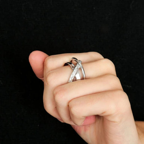 Bague 59 Bague Croisée Diamants 58 Facettes FM97