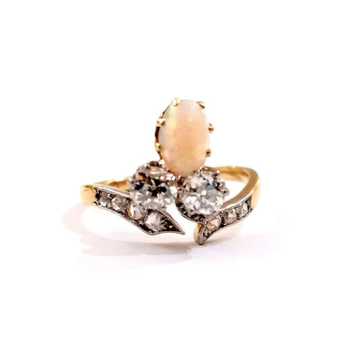 Bague 58 Bague ancienne diamants opale 58 Facettes 2261