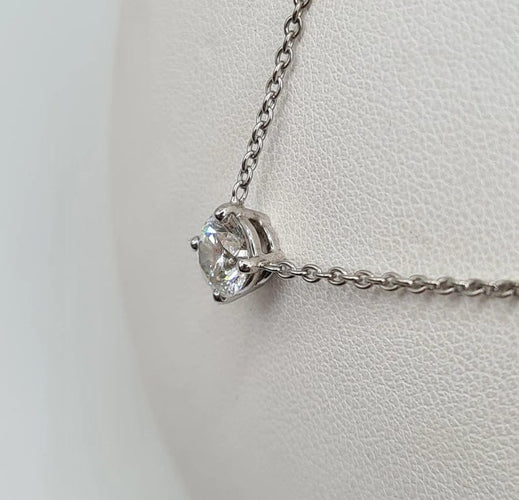 Collier Collier or blanc serti d'un diamants 58 Facettes