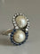 Bague 52 Bague Toi & Moi Or Gris Platine Perles Saphirs Diamants 58 Facettes 5422