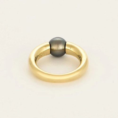 Bague 53 Cartier - Bague jonc bombé en or jaune 18k et perle de Tahiti 58 Facettes DADB-06
