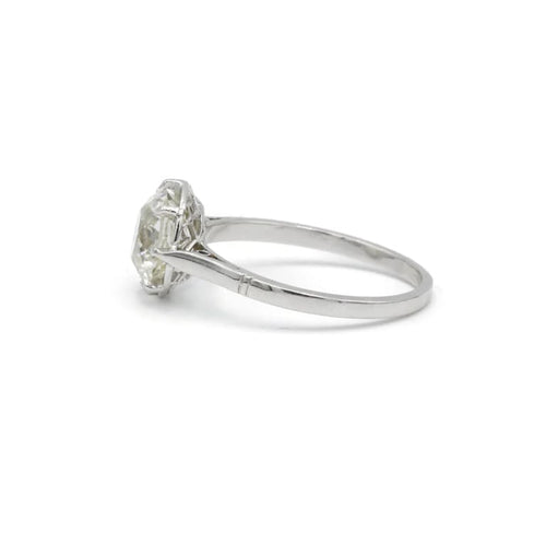 Bague 56 Bague Solitaire Platine Diamant taille coussin 2.45ct 58 Facettes 230156R