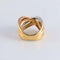 Bague 47 Bague Croisée 3 ors pavage Diamants 58 Facettes FM117