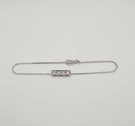 Bracelet Bracelet or blanc 18 carats serti de diamants 58 Facettes