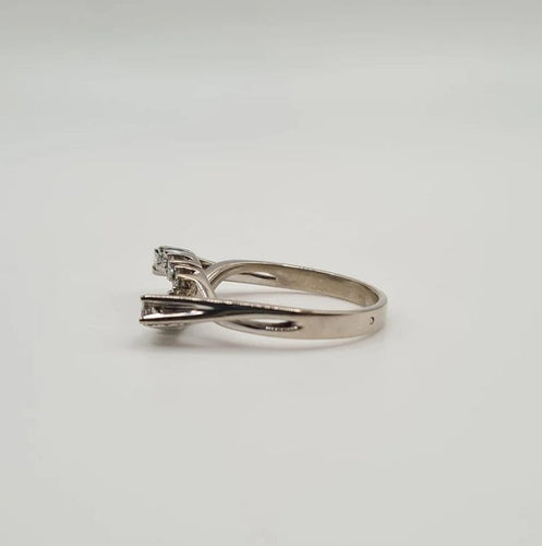 Bague 55.5 Bague or blanc sertie de diamants naturels 58 Facettes
