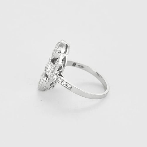 Bague 56 Bague sertie de diamants taille ancienne en or blanc 18k 58 Facettes LJ24-161