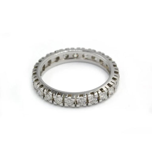 Bague 56 Alliance américaine - Bague en or blanc 750 et diamants 58 Facettes 260010SP