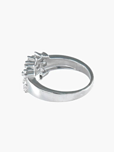 Bague 54 Bague solitaire pavée en or gris et diamants 0,99 ct 58 Facettes 422 50064