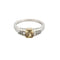 Bague 54,5 Bague diamant jaune taille carré en or jaune et blanc et diamants 58 Facettes LJ26