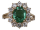Bague 50 Bague ovale en or jaune pavé d'émeraudes et de diamants 58 Facettes BA-668