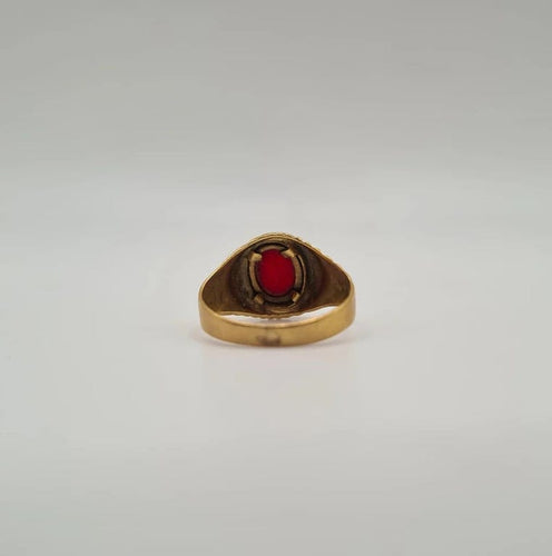 Bague 48 Bague or jaune sertie d’un rubis 58 Facettes