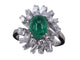 Bague 54 Cabochon Mixte Émeraude Or Blanc Diamant 58 Facettes BA-452