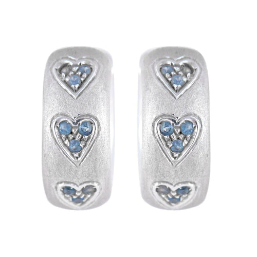 Boucles d'oreilles Boucles d'oreilles Coeurs Saphirs 58 Facettes