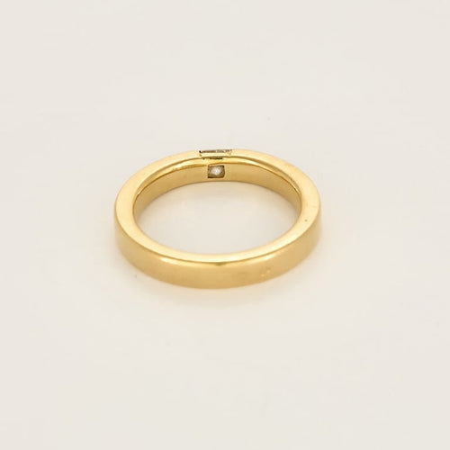 Bague 57.5 Bague jonc en or jaune et diamant princesse 58 Facettes ANG1011