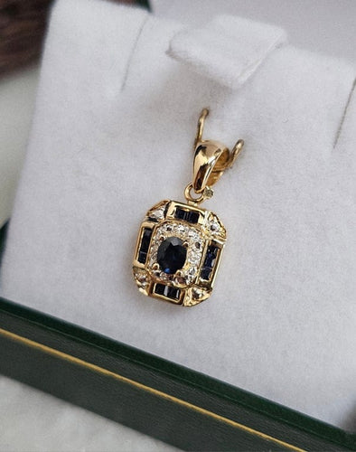 Pendentif Pendentif style Art déco en or jaune 18 carats et saphirs 58 Facettes 721