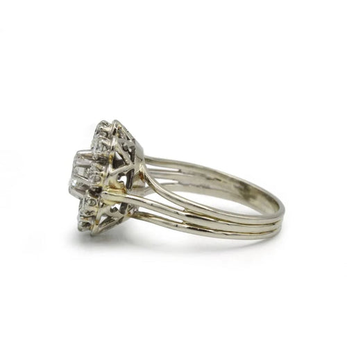 Bague 51 Bague Marguerite - Or blanc, Platine & Diamants 58 Facettes 250460R
