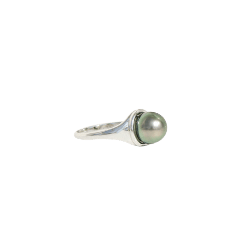 Bague 57 Bague vintage - Tahiti perle de culture en or blanc 14 carats 58 Facettes