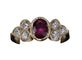 Bague 55 Bague ovale en or jaune avec rubis et diamants 58 Facettes BA-4