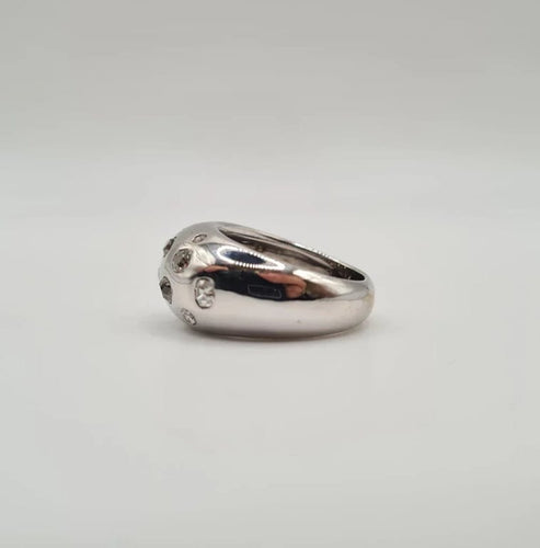 Bague 50.5 Bague or blanc sertie de diamants taille ancienne 58 Facettes