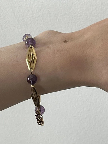Bracelet Bracelet Ancien Or Jaune Filigrané Améthystes 58 Facettes LOT 6596