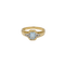 Bague 57 Bague en or jaune 18 carats avec aigue-marine et diamants 58 Facettes 32640