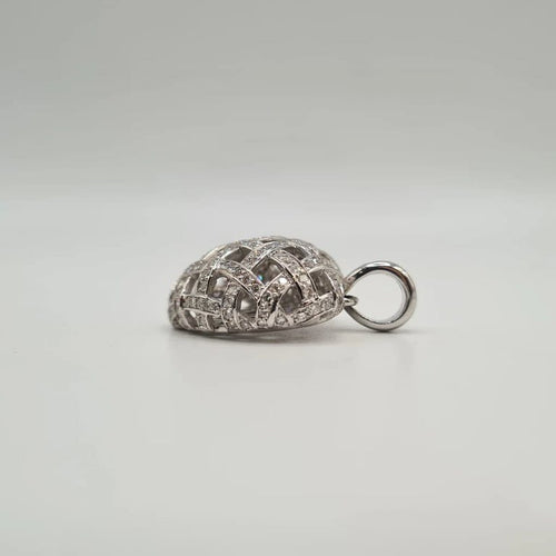 Pendentif Pendentif cœur or blanc 18 carats serti de diamants naturels 58 Facettes