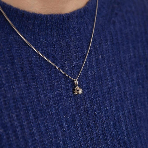 Collier Longueur : 46 cm / Blanc/Gris / Or 750 Collier Diamant de 0.42 carat 58 Facettes 210165R