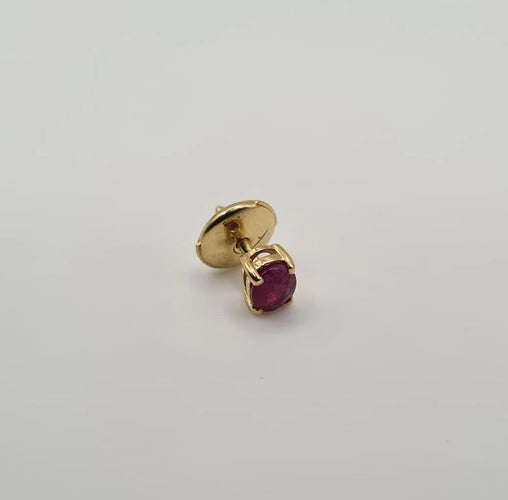 Boucles d'oreilles Boucles d’oreilles or jaune 18 carats serties de rubis ovale 58 Facettes