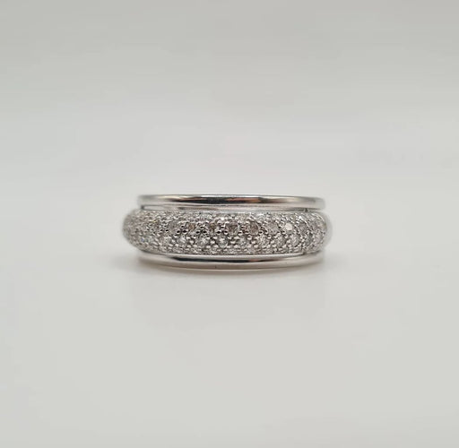 Bague 53.5 Bague or blanc sertie de diamants 58 Facettes