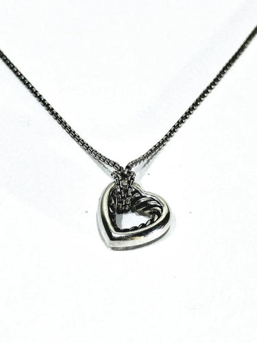 Collier David Yurman - Collier cœur en argent 925 à mailles vénitiennes 58 Facettes