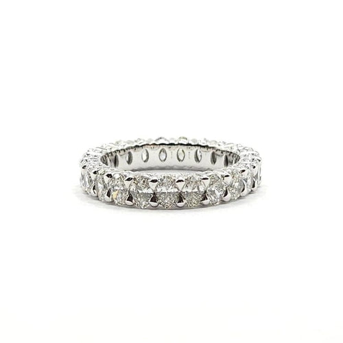 Bague 49 Alliance or blanc sertie de diamants 58 Facettes