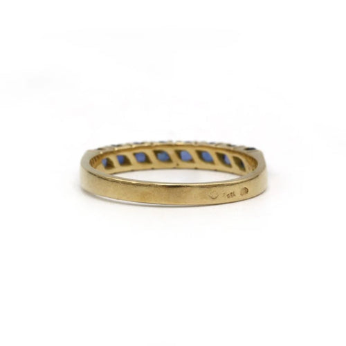 Bague 60 Demi-Alliance - Or jaune & Saphirs 58 Facettes 250065SP