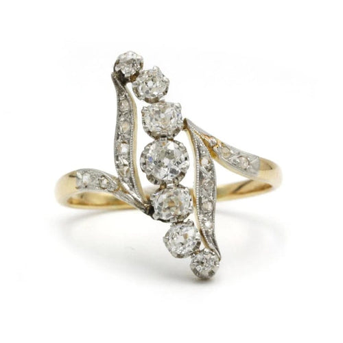 Bague 64 Bague en Or jaune, Platine & Diamants 58 Facettes 230098R
