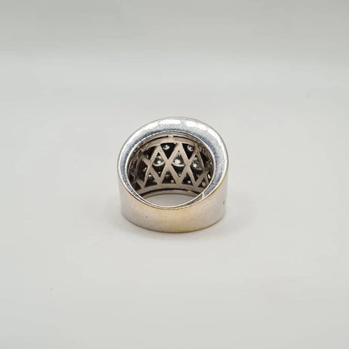 Bague 54 Bague or blanc sertie de diamants naturels 58 Facettes
