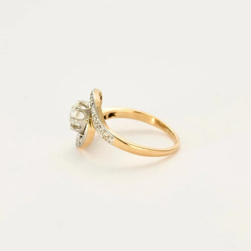 Bague 51 Bague Tourbillon en or jaune et gris 18k et diamants 58 Facettes LJ6