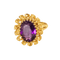 Bague 53.5 Bague améthyste en or jaune 14 carats 58 Facettes