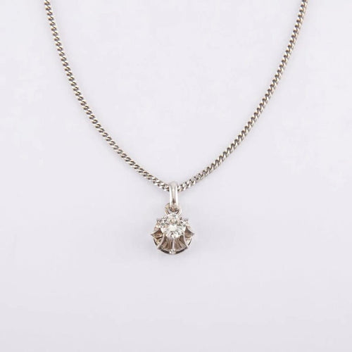 Collier Longueur : 46 cm / Blanc/Gris / Or 750 Collier Diamant de 0.42 carat 58 Facettes 210165R