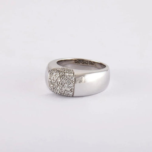 Bague 52 / Blanc/Gris / Or 750 Bague Or blanc et diamants 58 Facettes 170182R