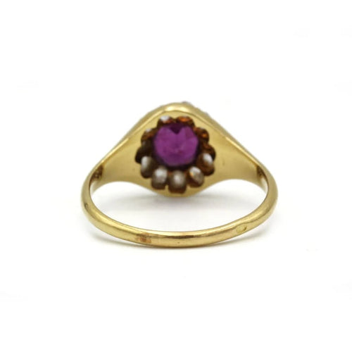Bague 56 Bague - Or jaune, Diamants & Grenat 58 Facettes 250019SP