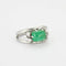 Bague 59 Bague cabochon en or gris 14k avec émeraude et diamants 58 Facettes ALGU07