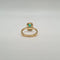 Bague 50 Bague solitaire or jaune 18 carats sertie d’une émeraude synthétique et halo de diamants laboratoires 58 Facettes