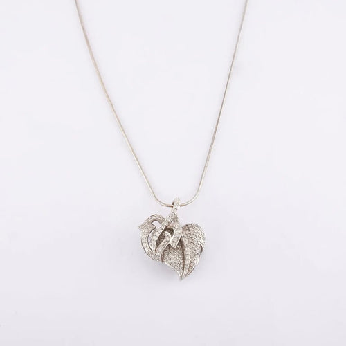 Collier Longueur : 45.5 cm / Blanc/Gris / Or 585 Collier Pendentif Or & Diamants 58 Facettes 200024R