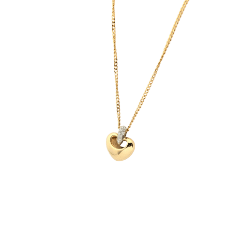 Collier Collier cœur en or jaune 18 carats et diamants 58 Facettes 30893