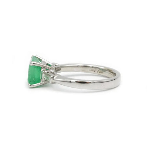 Bague 53 Bague - Or blanc émeraude & diamants 58 Facettes 240086R-130109R