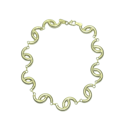 Bracelet Bracelet à maillons ondulés en or jaune 14K 11,82 g 58 Facettes 250255