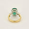 Bague 56 Bague - Bague godronnée en or jaune et blanc 18k, émeraude et diamants 58 Facettes LJ24-1