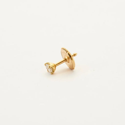Boucles d'oreilles Boucles d’oreilles clou or jaune 18 carats sertie d’un diamant 58 Facettes