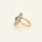 Bague 54 Bague en or jaune, or gris, saphir et diamants 58 Facettes 58FC162